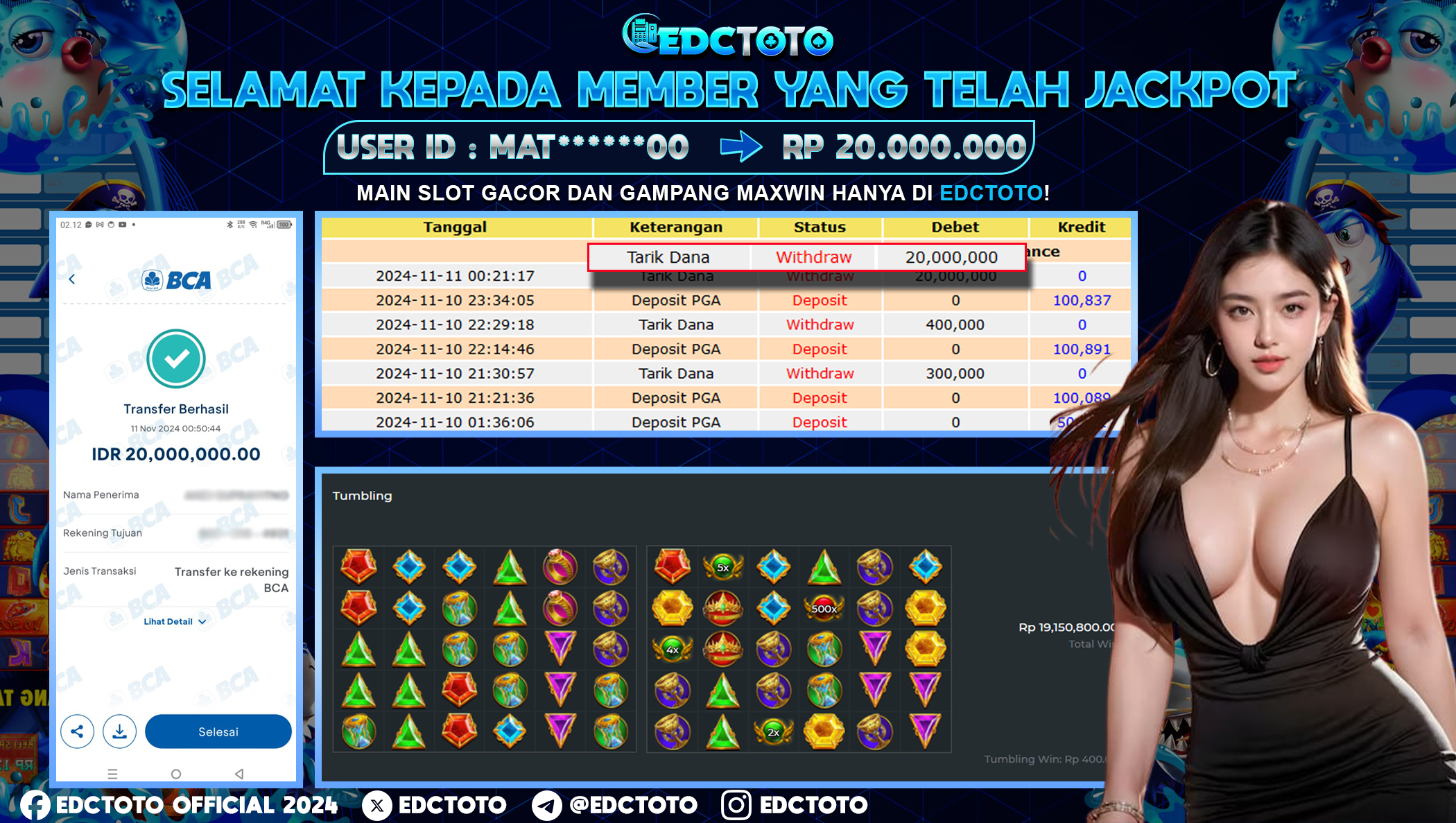 Selamat Kepada Member EDCTOTO JACKPOT 20JT di Gates of Olympus jangan ragukan situs RESMI EDCTOTO