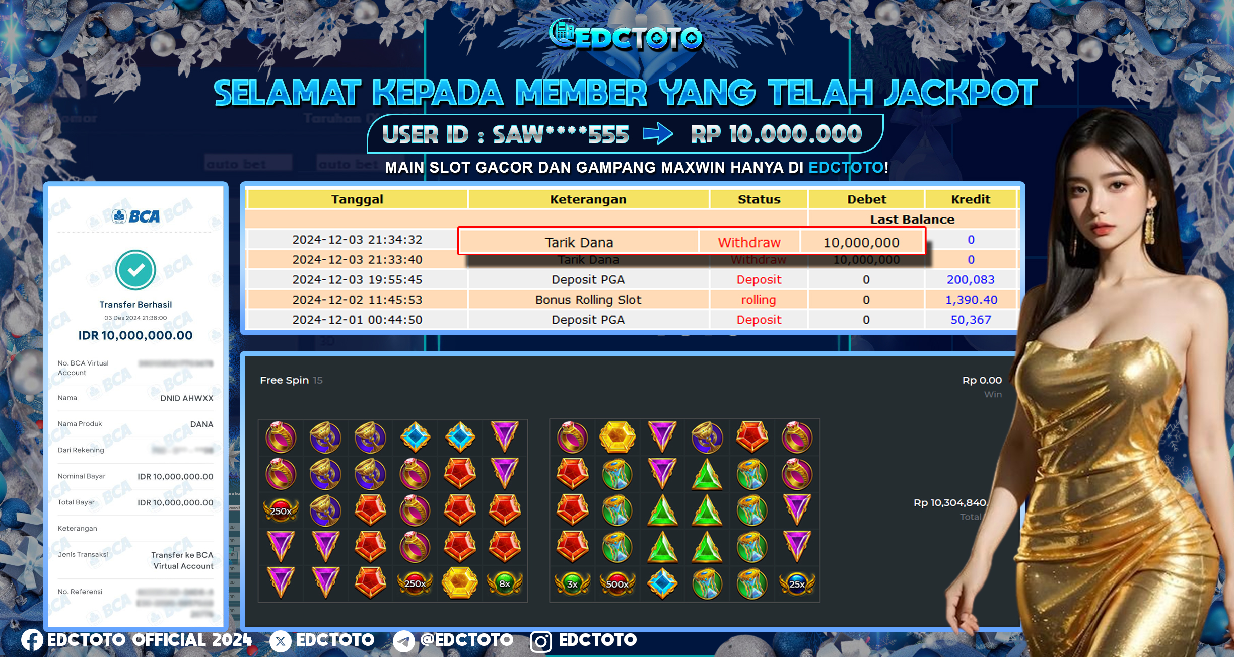 Selamat Kepada Member EDCTOTO JACKPOT 20JT Di  Gates of Olympus 1000 -Pragmatic Play  Jangan ragukan situs RESMI EDCTOTO