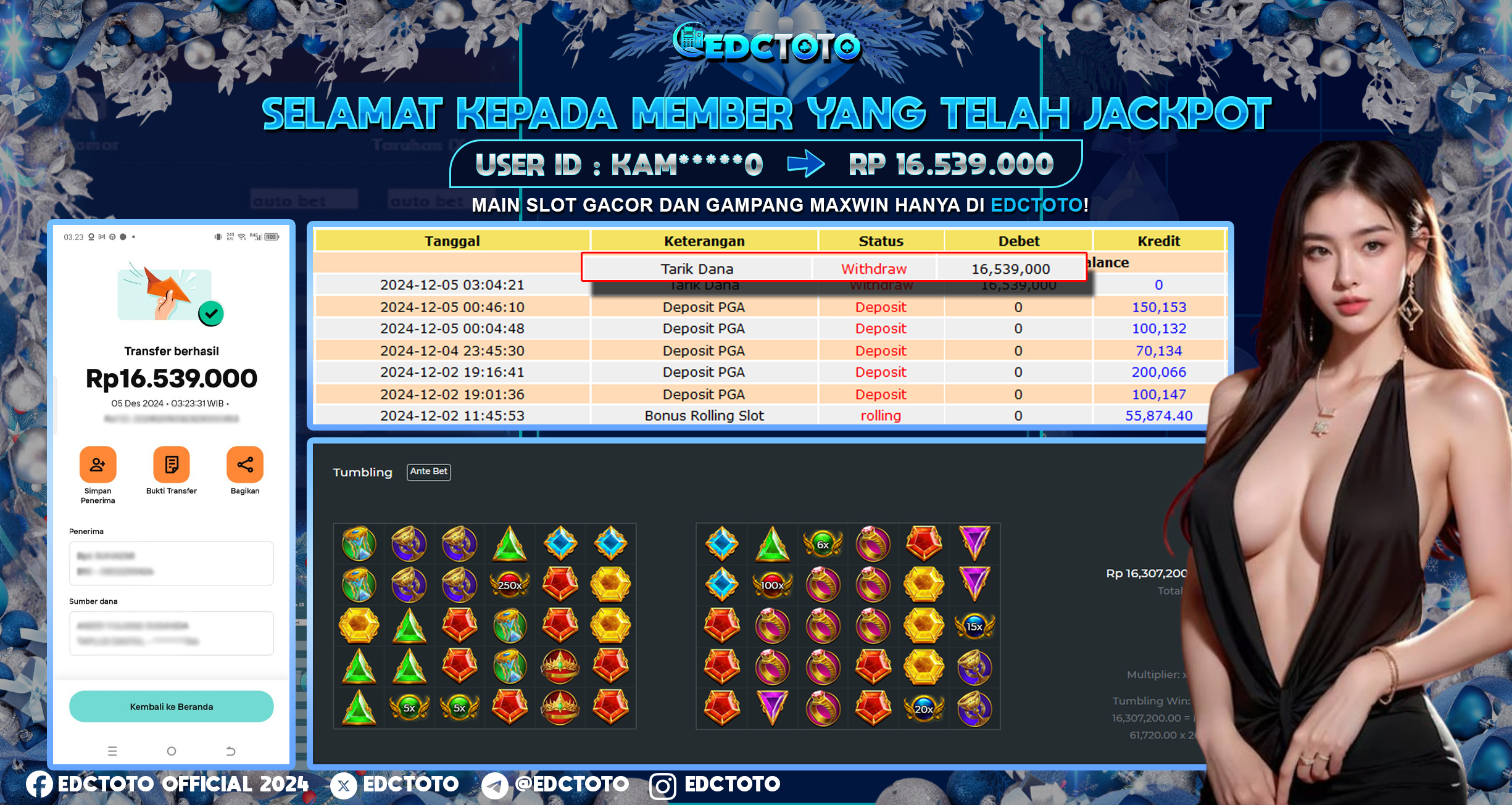 Selamat Kepada Member EDCTOTO JACKPOT 16JT Di  Gates of Olympus 1000 -Pragmatic Play  Jangan ragukan situs RESMI EDCTOTO 